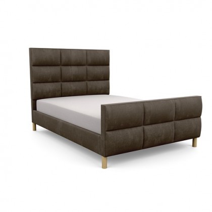 Broughton high foot end upholstered bed frame and headboard