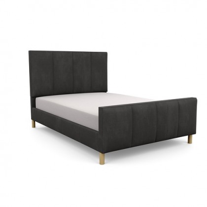 Byrony high foot end upholstered bed frame and headboard